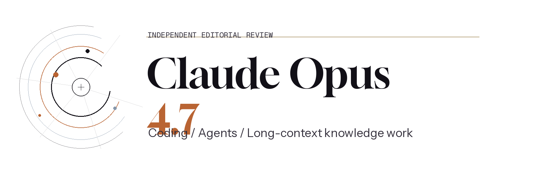 Claude Opus 4.7 editorial review wordmark